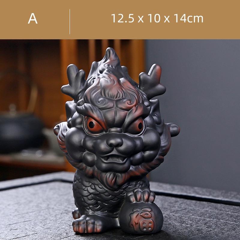 Фиолетовая керамика Kylin Tea Pet Украшение для чайного столика в гостиной Аксессуары для чайной церемонии Украшение для чайного подноса