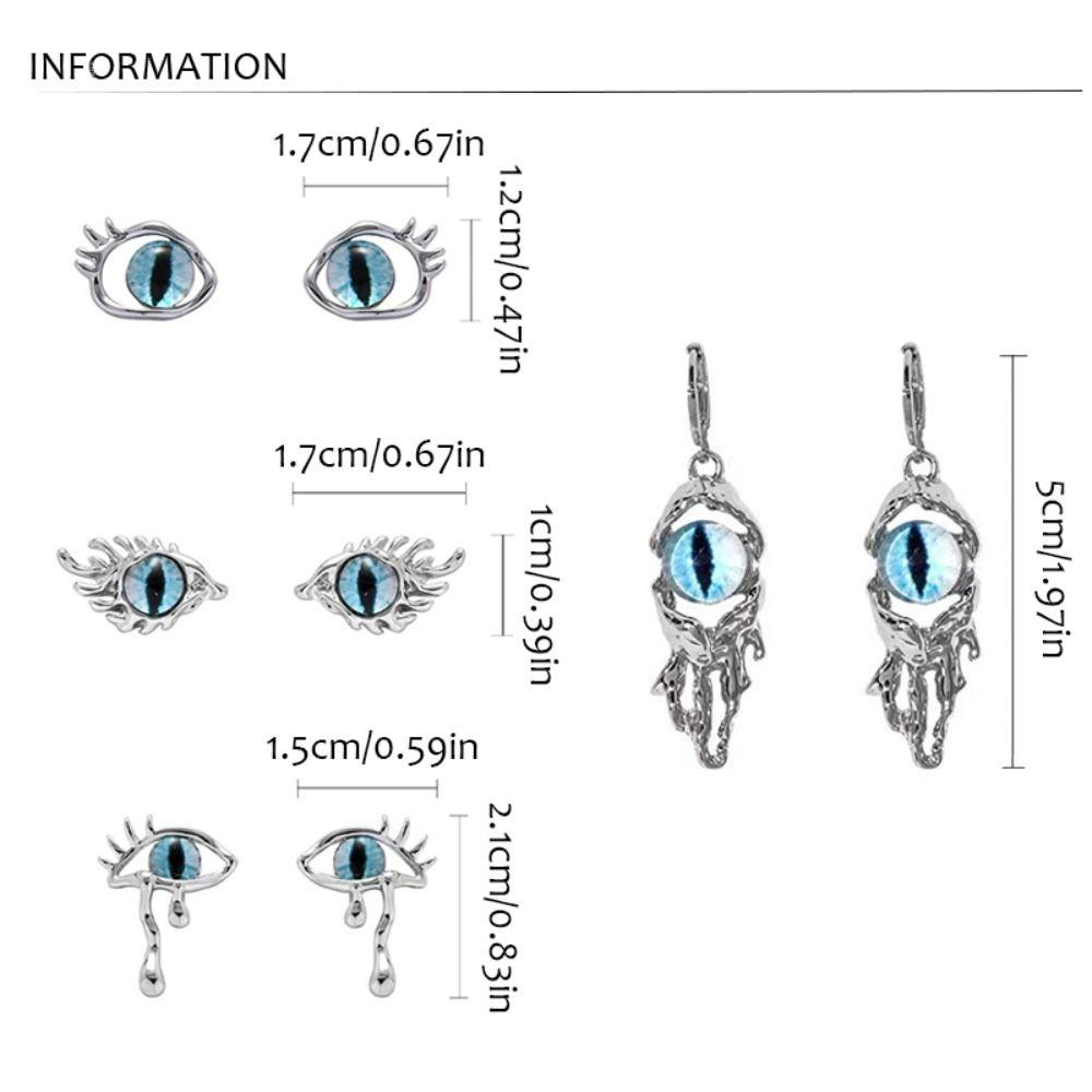 Модные серьги-гвоздики «кошачий глаз» Эстетические серьги-гвоздики «сглаз» для девочек