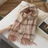 Korean Style Plaid Double-Sided Warm Thick Scarf for Couples and Students, Versatile Autumn/Winter Neck Warmer Shawl