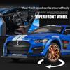 Масштаб 1/24 Mustang Shelby GT500, литая под давлением модель автомобиля, игрушечный автомобиль с откатным механизмом, звуком и светом для детей, коллекция подарков для мальчиков и девочек