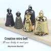 Bronze Alloy Retro Peace Bell Car Hanging - Crisp Sound for Good Luck, DIY Jewelry Accessory