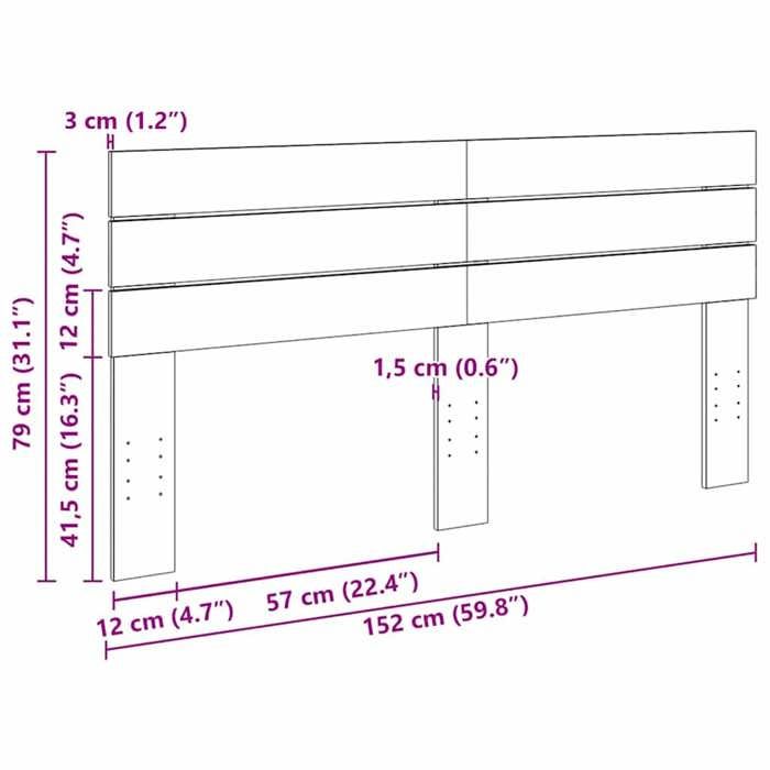 VidaXL Tête de lit 150 cm bois massif de chêne, tête de lit à panneau, tête de lit en bois massif, tête de lit pour lit 851980