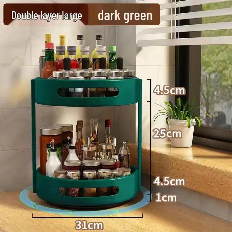 360° Rotating Spice Rack: Multifunctional Kitchen Condiment Storage Box