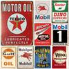 Vintage Metal Tin Signs Gulf Esso Agip Texaco Sinclair Mobile Man Cave Plate Motor Oil Garage Wall Stickers Gas Decor Plaque