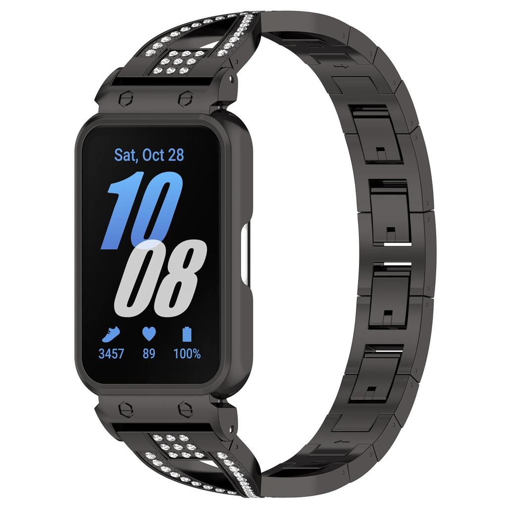 Для Samsung Galaxy Fit3 Ремешок для часов X-Style Со стразами Нержавеющая сталь с металлическим корпусом часов