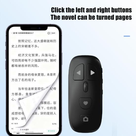 Bluetooth-совместимый Пульт Дистанционного Управления с Колесиком Беспроводной для Телефонов, Планшетов, Затвора Камеры, Чтения Электронных Книг, Коротких Видео, Перелистывания Страниц, Кликер