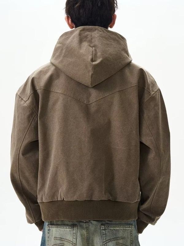 Мужская ретро-куртка Харрингтон с заклепками - Повседневная свободная посадка для весны и осени