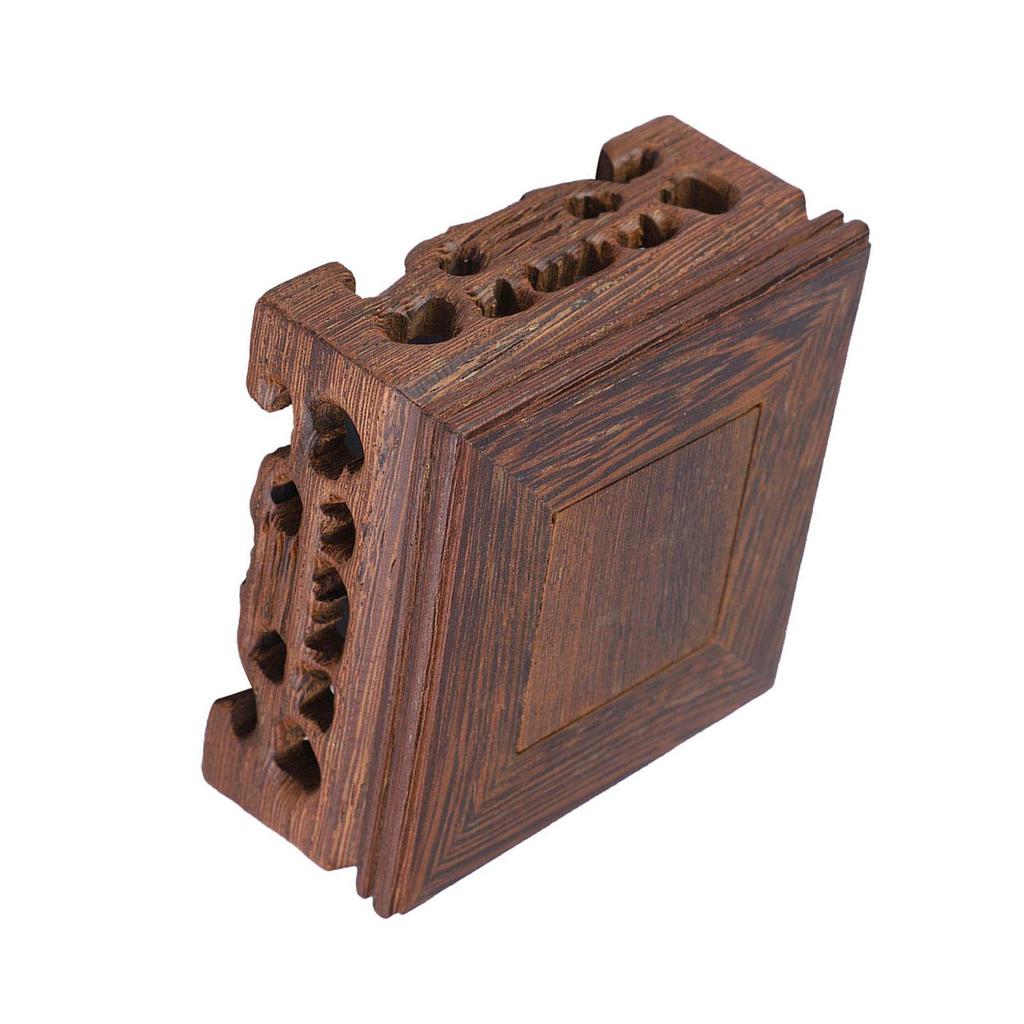 Delicate Small Square Teapot Base Vase Decoration Solid Wood Bonsai Pedestal Wooden Base(#1)