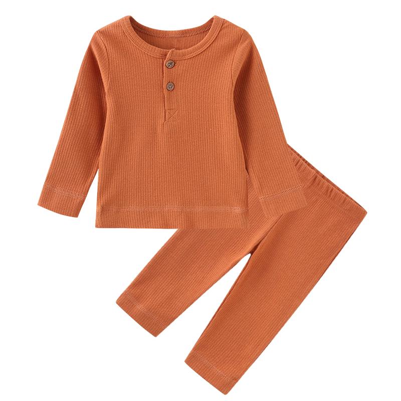 KIDDIEZOOM Новые комплекты одежды для малышей для маленьких мальчиков и девочек, 100% хлопок, мягкие и приятные для кожи, однотонные комплекты одежды с рукавами, весна-осень для малышей