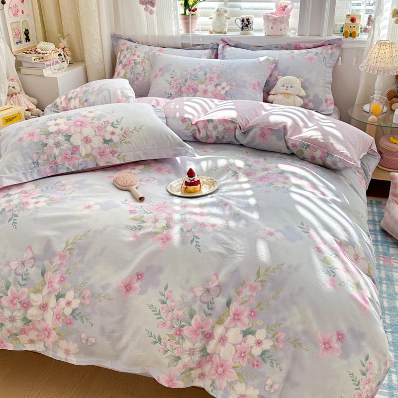 100% Cotton Duvet Cover Soft Breathable Printed Quilt Cover Skin Friendly Comfortable Durable Bedding for Single and Double Beds
