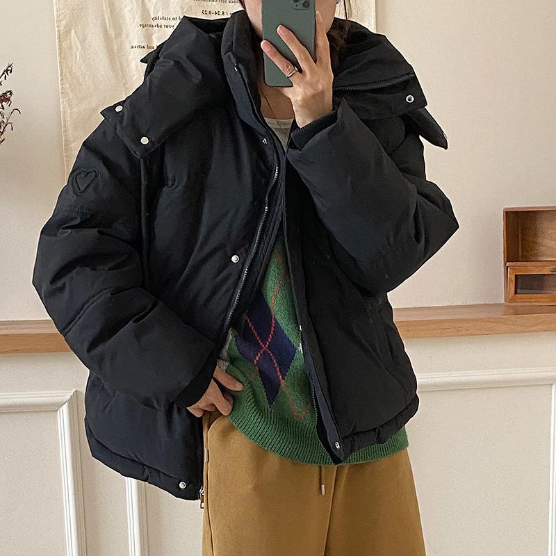 Теплое пальто с капюшоном для женщин, зимнее новое модное универсальное свободное хлопковое пальто для женщин, модное пальто для женщин