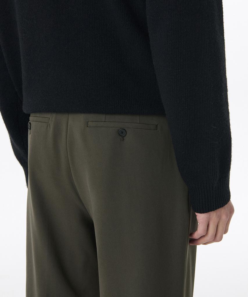 MUSINSA STANDARD Real Wide Hidden Banding Slacks [Dusty Khaki]