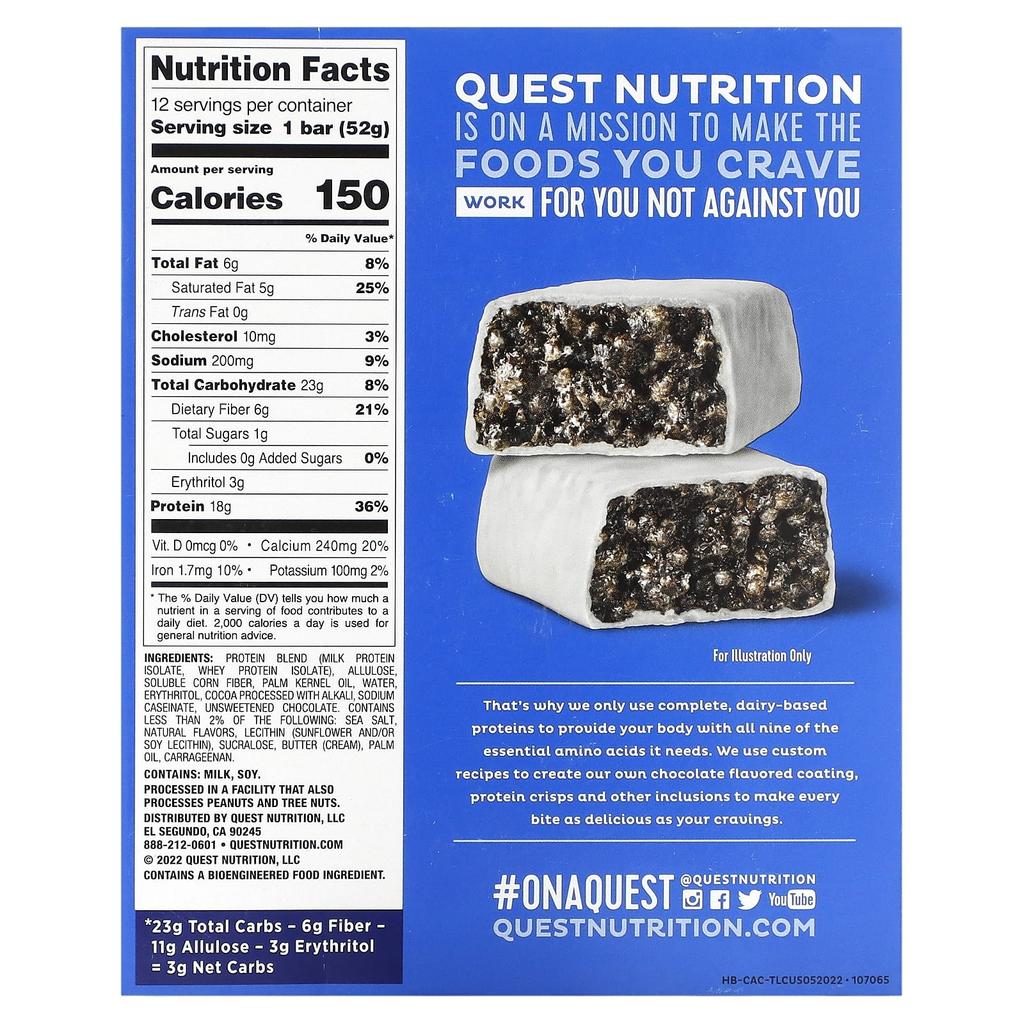 Quest Nutrition Hero Protein Bars, Krispy Cookies & Cream, 12 Bars, 1.83 Oz (52 G) Each