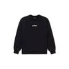 Li-Ning Sports Fashion Series Logo Embroidered Pullover Long-Sleeve Sweatshirt Unisex Tops Black AWDS587-1