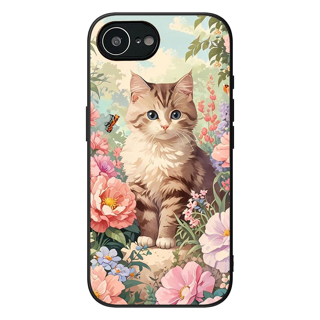 Мультяшный котенок Кошачьи глаза Милый чехол для телефона для Apple iPhone 16 15 14 Plus 13 12 Mini 17 Pro Max + ProMax 16E Air Case