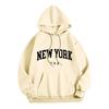 Womens Oversized Letter Print Hooded Sweatshirt Loose Fit Gothic Streetwear Cotton Blend Pullover