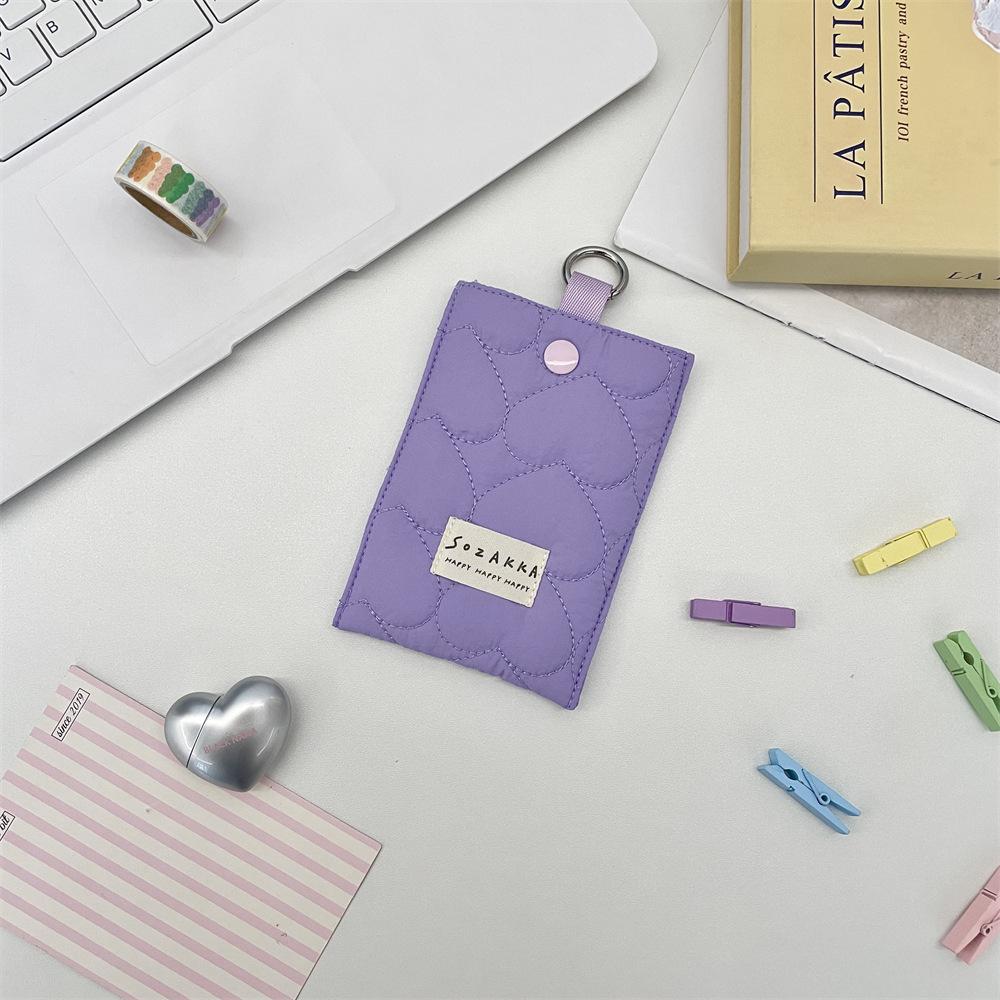Quilted Love Card Bag Female Small Large Capacity Card Bag Student Card Holder Wallet Bank Card ID Bag