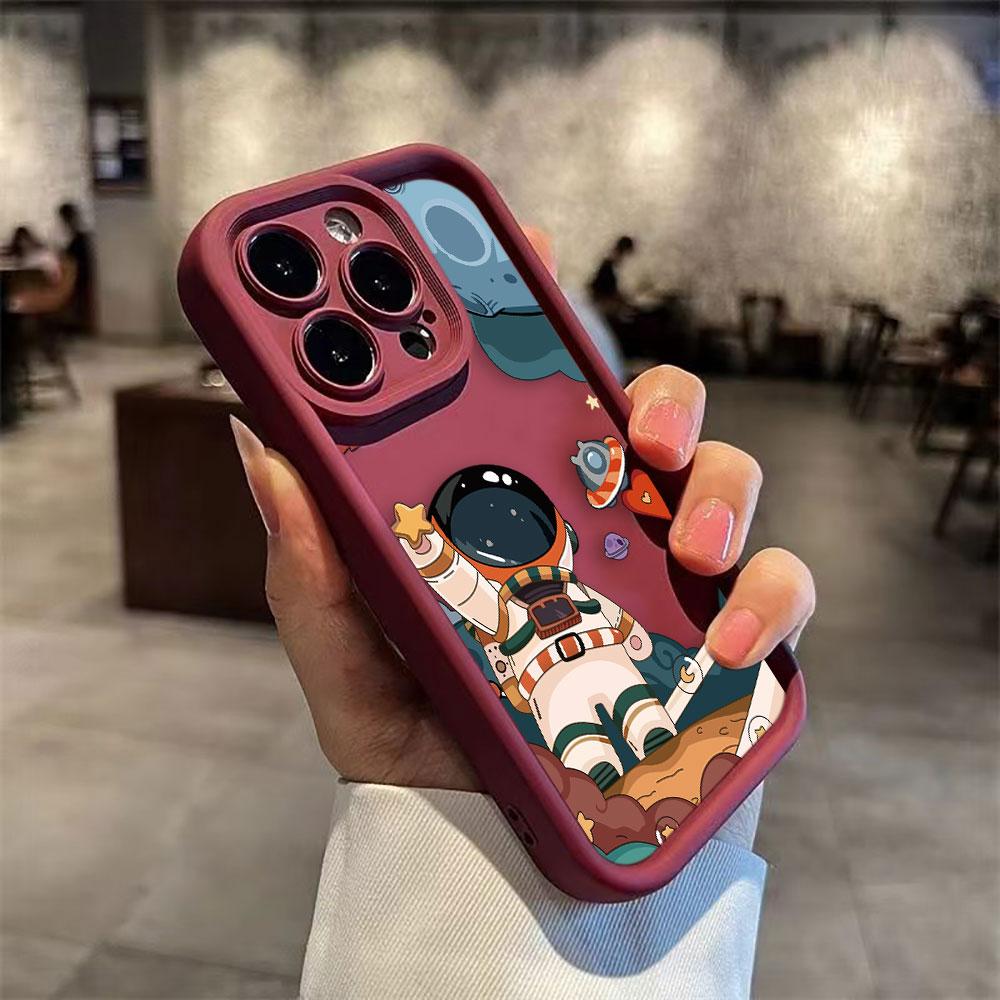 Чехол для телефона Астронавты Космос Звезды Планеты Для iPhone Apple 17 AIR 16 16E 11 12 13 14 15 XR Plus Pro Max DIY Ударопрочный Чехол