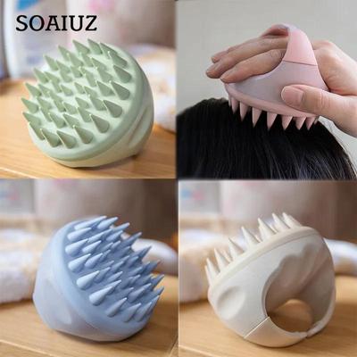 Массажер для кожи головы, скруббер для головы, щетка из пшеничной соломы, биоразлагаемая силиконовая щетка для шампуня, массажер для кожи головы для роста волос