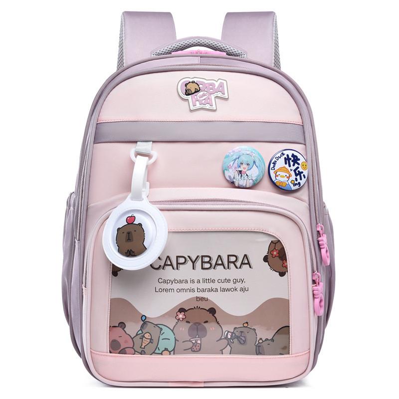 Cute Capybara Cartoon Pattern Children Large Capacity Backpack For Use School