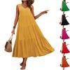 Women's Summer Casual Sleeveless Swing Sundress Boho Flowy Ruffle Tiered Maxi Dress