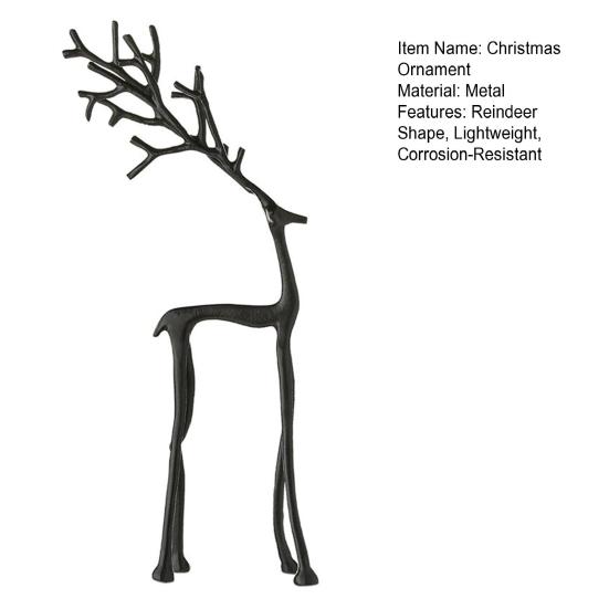 Черный Олень Рождественское Украшение Легкая Металлическая Фигурка Рождественское Украшение Домашний Настольный Центральный Элемент Декор для Офиса