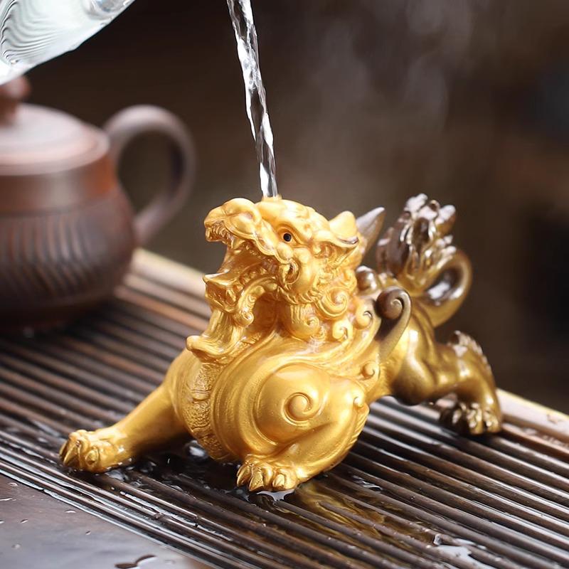 Zen Color-Changing Pixiu Tea Pet – Decorative Ornament for Tea Tray or Kung Fu Tea Set