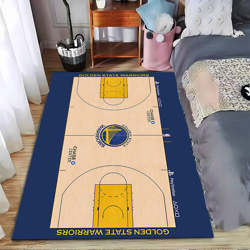 Golden State Warriors Court Rug suitable as a non-slip mat for the living room or bedroom sofa