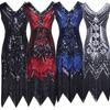 Amazon Wish Горячая новинка для внешней торговли Ретро Формальное платье 1920-х годов Ручная работа с бусинами, пайетками, бахромой Вечернее платье Большие размеры