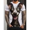 Футболка с принтом Fun Dog 3D для мужчин и женщин больших размеров Cao Liu Personality Summer Season Street Everyday Casual Wear