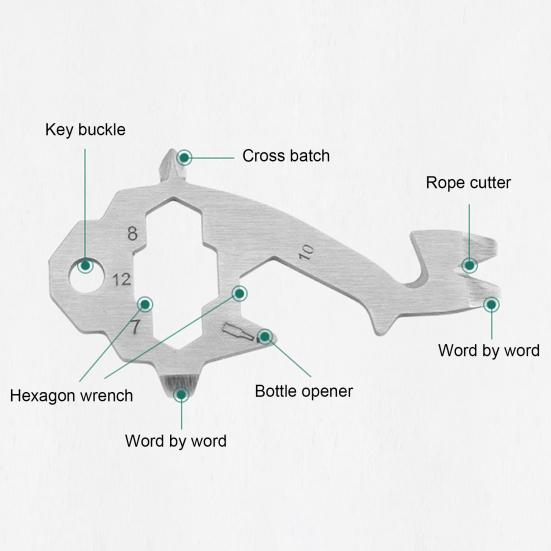 Outdoor Bottle Opener Portable Wear-resistant Outdoor Gear EDC Keychain Multi-Tool Wrench for Daily Use
