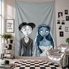 Wall TapestryCorpse Bride Emily Victor Art Hanging Cloth Decorative Background Cover for Room Decoration