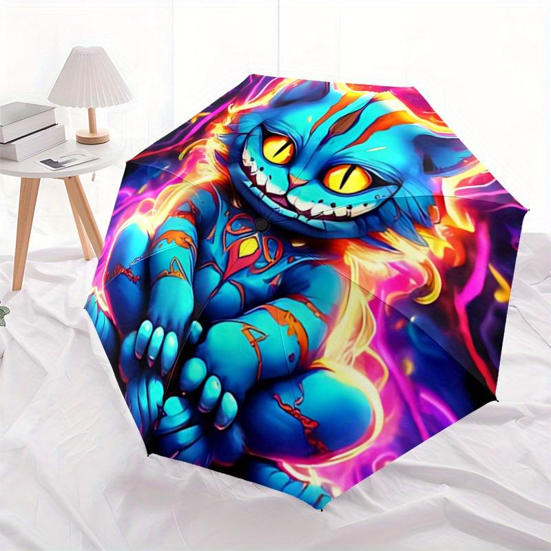 1pc Fantasy Creature Automatic Open/close Folding Compact Cute Cute Umbrella, 8-Rib Sturdy Canopy, Lightweight Portable, Commuting Use, Gift, 117