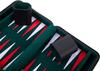 9" Red Faux Leather Travel Backgammon Game Pouch - Zip Closure - Felt Interior: Green/red/white - 250502
