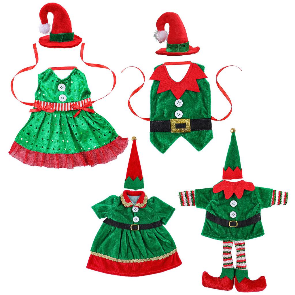 Christmas Cute Elf Costume Wine Bottle Decorative Ornaments Christmas Red Wine Set Table Atmosphere Decoration Props