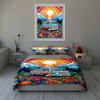 Vibrant, floral, retro Bedding Duvet cover sets Duvet covers Pillowcases gifts (1 * Duvet Cover 2 * Pillowcases, without duvet insert)