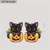 2D Плоские Серьги-подвески на Хэллоуин в виде черного кота и тыквы, Легкий акриловый материал, Идеально подходят для подарков на вечеринку, Ювелирные изделия и подарки на Хэллоуин.