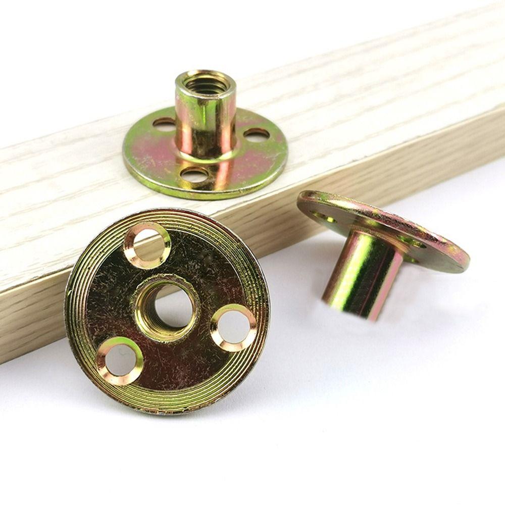 5Pcs/set Useful Metal Three-hole Locking Flange Nut Nut Fastener M6 M8 M10 Lock Nuts Round Flat Tee Furniture Nuts Screw