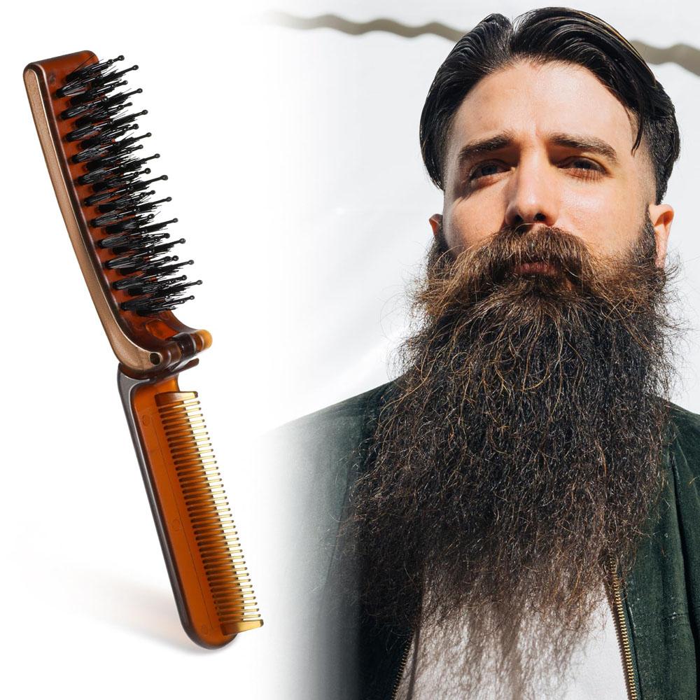 Складная щетка для волос Щетка с щетиной для блеска и разглаживания волос Распутывающая Дорожная Портативная