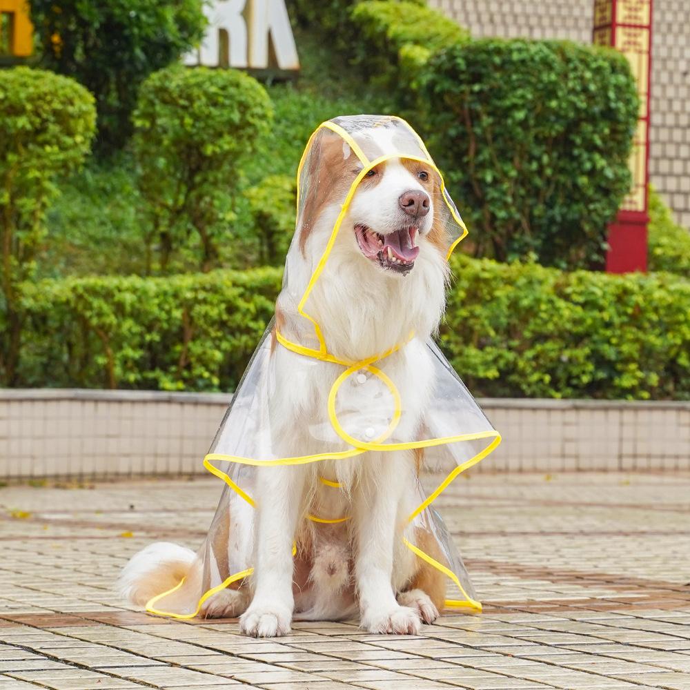 Pet Dog Puppy Transparent Rainwear Raincoat Pet Hooded Waterproof Jacket Clothes Soft PVC Small Dogs Raincoat Puppy Rain Poncho