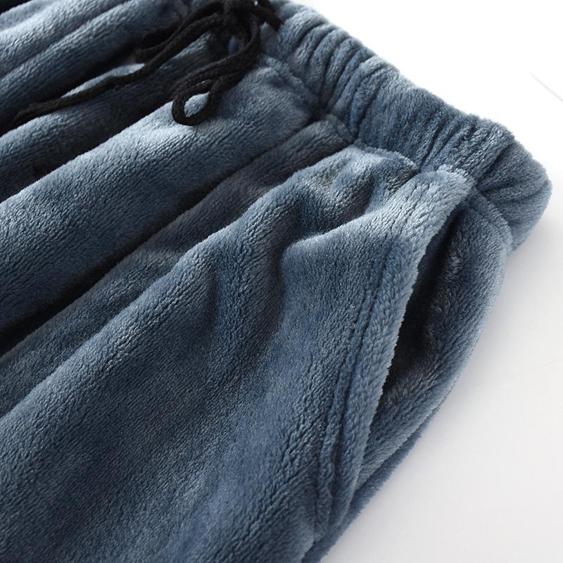 Мужские домашние брюки, толстые фланелевые теплые брюки, осенние и зимние брюки большого размера из кораллового флиса, пижамные брюки