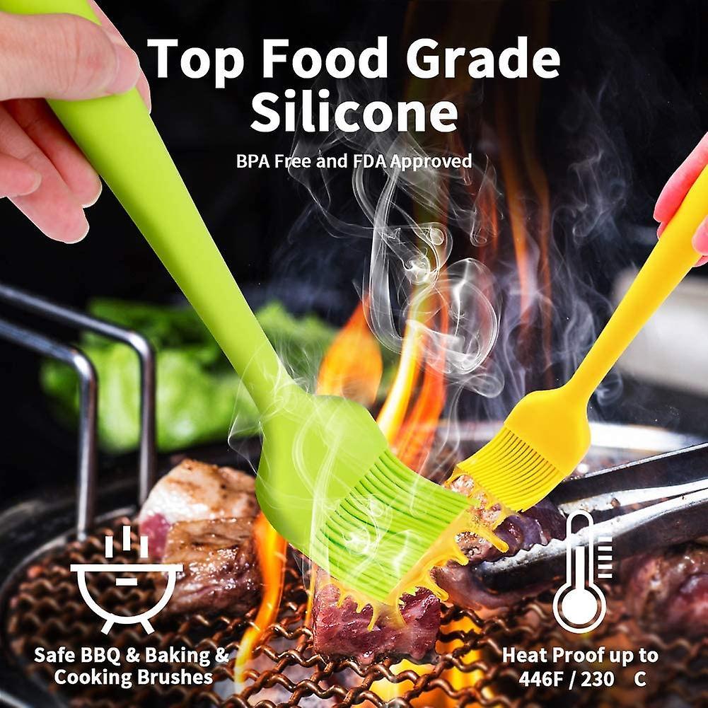 Silicone Pastry Brush Heat Resistant Spreading Oil Butter Sauce Marinades For Bbq Cooking, Dishwasher Safe, 5 Piece Set