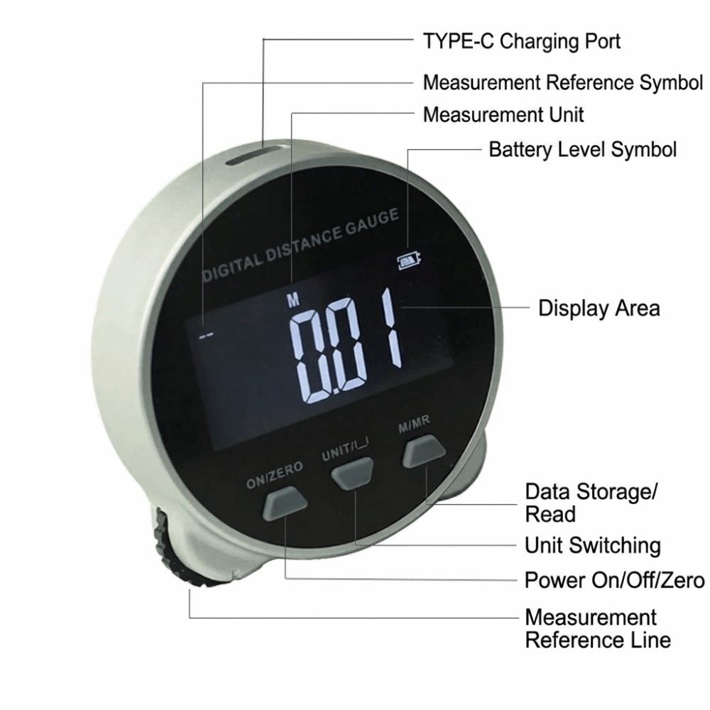 High Accuracy Digital Rangefinder LCD Display Distance Meter Length Measuring
