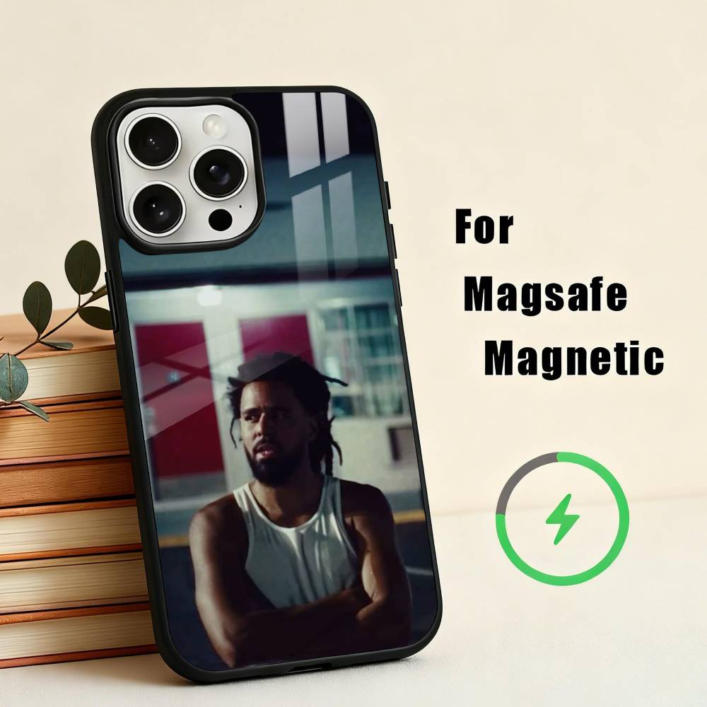Rapper Singer J-J C-Cole-E Phone Case For iPhone17,16,15,14,13,12,11 Plus,For Magnetic Wireless Charge Cover