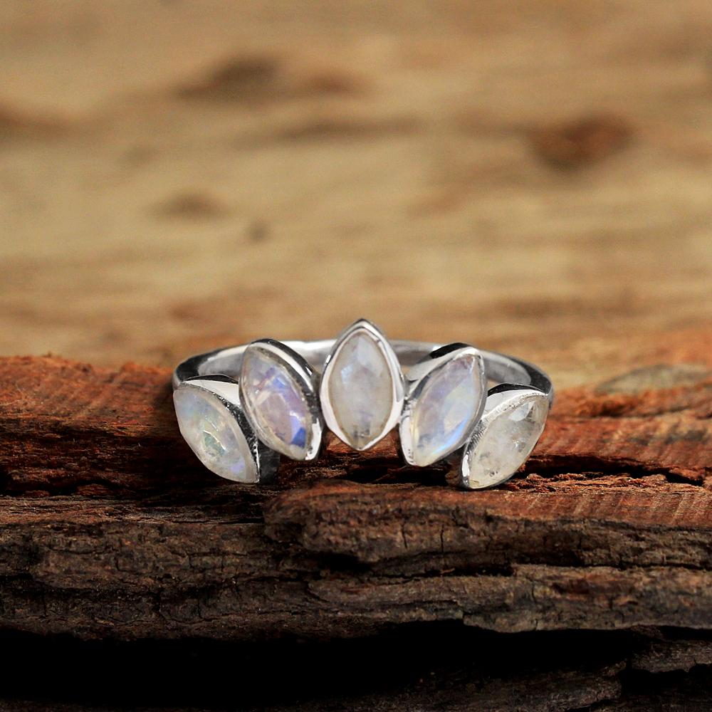Moonstone Silver Ring 925 Sterling Silver Handmade Jewelry Women Ring