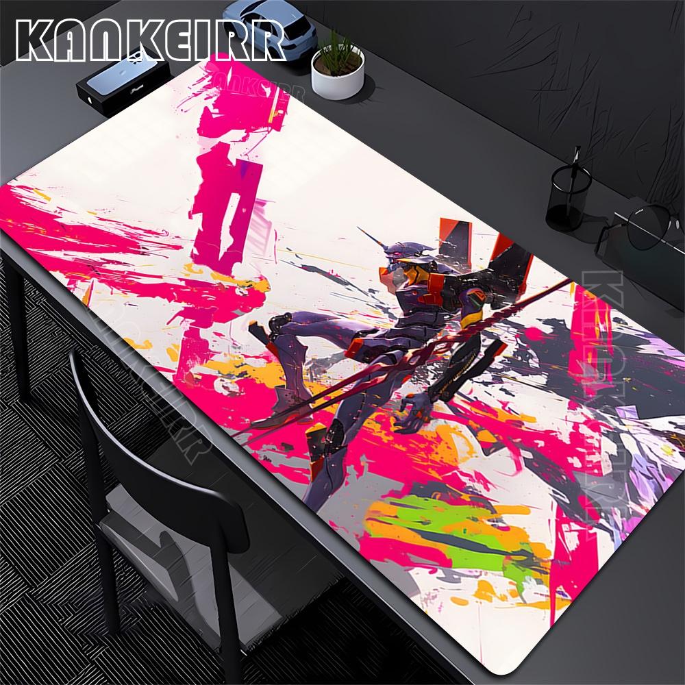 Anime Evangelions Mouse Pad 900x400mm Speed Gamer Keyboard Mausepad Cool Eva01 NonSlip Rubber Deskmat Pc Gaming Accessories