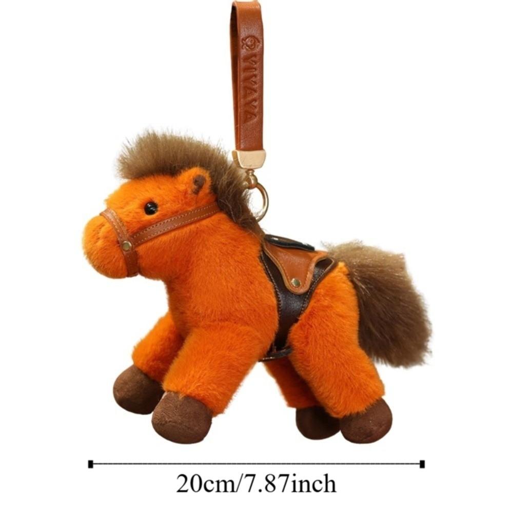 Cartoon Horse Stuffed Toy Keychain Stuffed Simulation Horse Toy Keychain Christmas Gift
