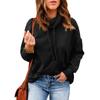 Women's Solid Color Sweater Autumn and Winter New Tops High Neck Drawstring Sweater Long Sleeves