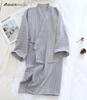 Nursing Japanese Front Hot for Men [ASHE RANGE] Men's Bathrobe, Nightwear, Yukata, Nightgown, 100% Cotton, Gauze, Pajamas, Nightgown, Care,