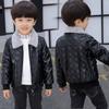 Children's Boys' Leather Jacket Plus Velvet Thickened Winter Style Korean Version of The Little Boy's Jacket Baby Blouse Jacket Outer Wear